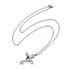 304 Stainless Steel Heart Cross Pendant Pet Urn Ashes Necklaces NJEW-S455-05P-4