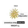 Sun 304 Stainless Steel Cuff Rings FS-WG7BC9E-01-3