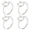 4Pcs Adjustable Brass Solitaire Ring Settings KK-BBC0011-85-1