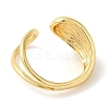 Rack Plating Brass Teardrop Open Cuff Ring for Women RJEW-A016-06G-2