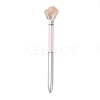 Raw Natural Rose Quartz Chip on Top Ball-Point Pen AJEW-G063-01A-1