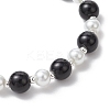 Glass Pearl Round Beaded Bracelets for Women BJEW-JB11958-4