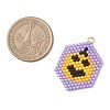 Hallowen Theme Glass Seed Beaded Pendants PALLOY-MZ00873-05-2