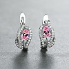 Brass Micro Pave Cubic Zirconia Hoop Earrings WG7D53C-06-1