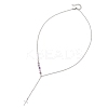 Natural & Synthetic Mixed Stone Faceted Cube Beads & 304 Stainless Steel Cable Chain Tassel Cross Pendant Necklaces NJEW-JN05845-5
