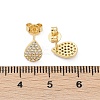 Teardrop Brass Micro Pave Clear Cubic Zirconia Stud Earrings EJEW-Z091-01G-5