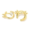 Brass Micro Pave Cubic Zirconia Cuff Earrings EJEW-C104-157G-2