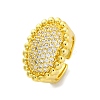 Brass Micro Pave Clear Cubic Zirconia Cuff Rings for Women RJEW-Q009-02G-3