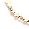 Adjustable Brass Beaded Slider Bracelets for Women BJEW-T022-19G-4