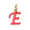 Ion Plating(IP) 304 Stainless Steel Enamel Alphabet Charms STAS-F308-02G-E-1