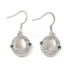 Rack Plating Brass with Cubic Zirconia Earring Hooks KK-Z085-18G-1