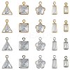 20Pcs 10 Styles Brass Pave Clear Cubic Zirconia Charms ZIRC-FS0001-03-2