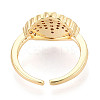 Brass Micro Pave Cubic Zirconia Adjustable Open Cuff Rings for Women RJEW-N051-03G-3