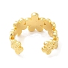 Rack Plating Brass Flower Wrap Open Cuff Rings for Women RJEW-M148-08G-2