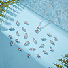 60pcs 2 Styles Brass Pave Clear Cubic Zirconia Flat Round Connector Charms KK-AR0001-81-4