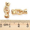 Brass Micro Pave Clear Cubic Zirconia Fold Over Clasps KK-Q789-50G-3