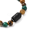 12 Constellations Natural Tiger Eye & Picture Jasper & Agate & Black Onyx Round Beaded Stretch Bracelets for Men Women WGB9E7C-06-3