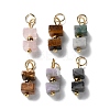 Natural Gemstone Cuboid Beaded Pendants STAS-C120-02G-1