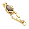 Brass Shell S-Hook Clasps KK-U059-26G-01-2