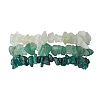 3Pcs Natural Green Aventurine & Natural Prehnite & Natural Malachite Chip Beaded Stretch Bracelet Sets BJEW-JB10862-1