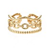 304 Stainless Steel Cable Chain Open Cuff Ring RJEW-T023-40G-1