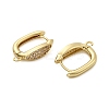 Horse Eye Brass Micro Pave Cubic Zirconia Hoop Earring Findings KK-C134-25G-2