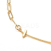Brass Paperclip Chain & Curb Chain Necklaces NJEW-JN03093-2