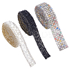 3Yards 3 Style Plastic Glitter Hotfix with Resin Rhinestone DIY-BC0003-35-1