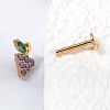 F136 Titanium Pave Cubic Zirconia Fruit Internally Threaded Labrets ME-CBA9828-06C-G-3