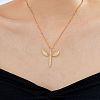 Brass Clear Cubic Zirconia 3D Cute Wing Sword Pendant Necklaces for Daily Wear GF5627-1-1