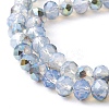 Electroplate Transparent Glass Beads Strands EGLA-YW0001-64B-2