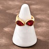 304 Stainless Steel with Glass Cuff Open Rings RJEW-Z125-03G-02-3