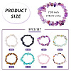 8Pcs Natural & Synthetic Gemstone Chips Stretch Bracelets for Women Men BJEW-TAC0037-4