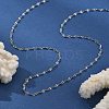 2MM 304 Stainless Steel Textured Dapped Chain Necklaces NJEW-T016-14P-2