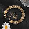 Ion Plating(IP) 304 Stainless Steel Mesh Chain Bracelet X-BJEW-G669-14G-1