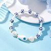 Handmade Flower Printed Porcelain Ceramic Glass Beaded Bracelets for Women BJEW-MZ00291-1