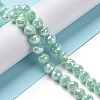 Electroplate Opaque Glass Beads Strands EGLA-H101-01-5