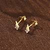 925 Sterling Silver Clear Cubic Zirconia Stud Earrings EJEW-Q032-01F-G-2
