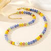 Elegant Imitation Pearl & Rondelle Natural Mixed Stone Beaded Necklaces FG9664-5-1