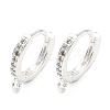Brass Micro Pave Clear Cubic Zirconia Hoop Earring Findings KK-H532-14A-S-1