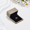 1Pc Imitation PU Leather Covered Wooden Jewelry Ring Boxes OBOX-LP0001-01A-1