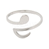 Non-Tarnish 304 Stainless Steel Open Cuff Rings for Women RJEW-N048-05P-2