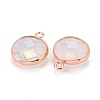 Brass Glass Charms KK-C228-01RG-3
