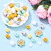 57Pcs 7 Styles Food Grade Silicone Focal Beads SIL-YW0001-70-5