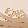 2Pcs Adjustable Retro Iron Flower Cuff Toe Ring Sets II7704-2