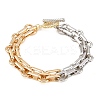Two Tone Brass Oval Link Chain Bracelets for Women BJEW-G771-01GP-2