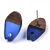 Transparent Resin & Walnut Wood Stud Earring Findings LS-MAK-N032-010A-A01-3