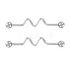 316L Surgical Stainless Steel Wavy Bar Industrial Barbell Cartilage Earrings FS-WG6688D-09-2