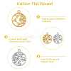 16Pcs 4 Style 304 Stainless Steel Textured Pendants Ion Plating(IP) STAS-DC0013-03-3