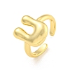 Brass Letter Open Cuff Rings for Women RJEW-G313-01U-G-1